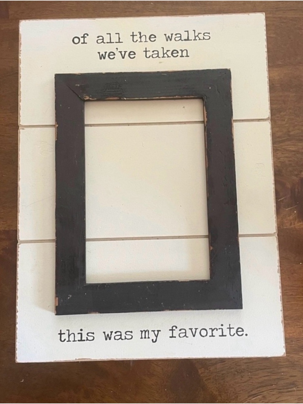 Rustic White and Black Picture Frame Sign - Home Accents